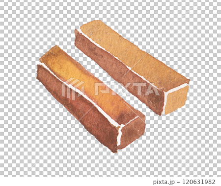 水彩で描いた拍子木のイラスト 水彩で描いた拍子木のイラスト 120631982