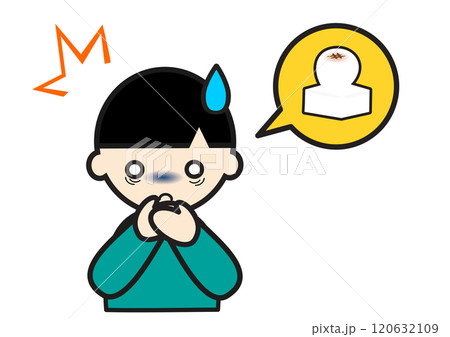 おもちを喉に詰まらせる男の子 120632109