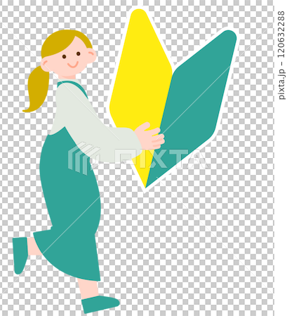 一個有初學者標記的女人的簡單插圖 120632288