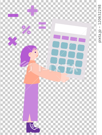 一個女人擔心錢的簡單例證 120632298