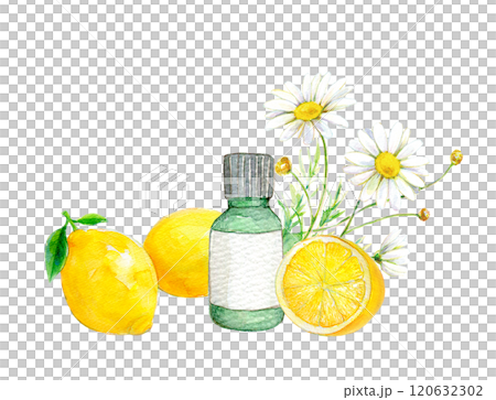 Watercolor illustrations: Aromatherapy goods 120632302