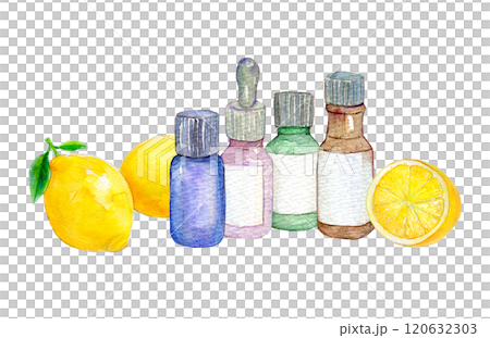 Watercolor illustrations: Aromatherapy goods 120632303