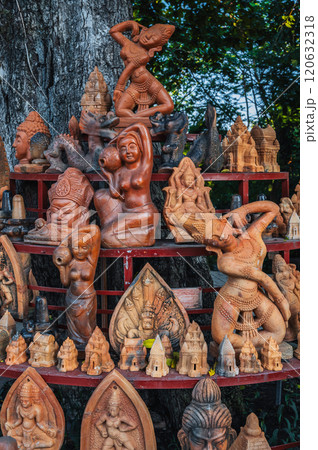 Traditional clay pottery at souvenir shop at Po Nagar Cham Towers of in Vietnam in Asia 120632318