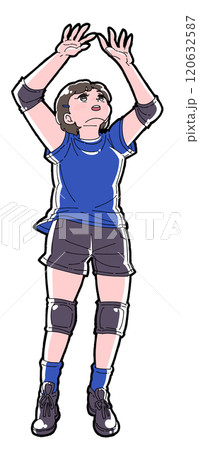 トスをする女の子のイラスト トスをする女の子のイラスト 120632587