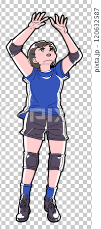 トスをする女の子のイラスト トスをする女の子のイラスト 120632587