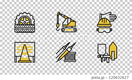 Construction and building site icon set variable line width 120632627