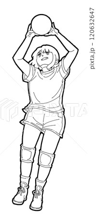 トスをする女の子のイラスト トスをする女の子のイラスト 120632647