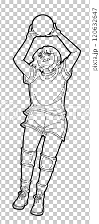 Illustration of a girl tossing Illustration of a girl tossing 120632647