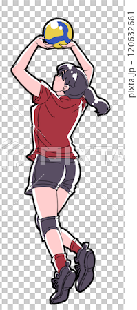 Illustration of a girl tossing 120632681