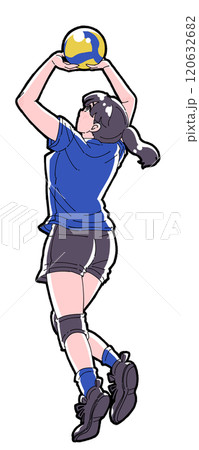 トスをする女の子のイラスト 120632682