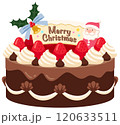 チョコとクリームのクリスマスケーキ 120633511
