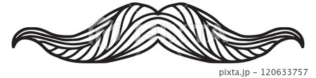 Retro mustaches drawing. Classic male barber hairstyle 120633757