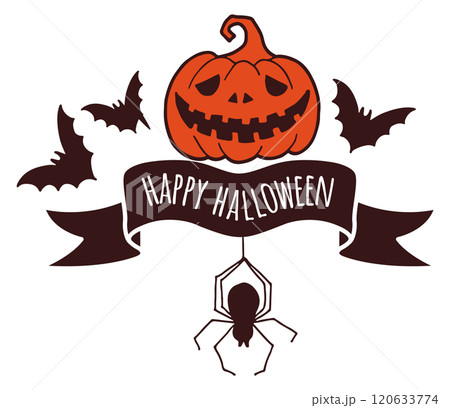 Happy halloween badge. Holiday banner element. Decorative label 120633774