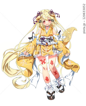 妖犬の美少女キャラクター立ち絵素材・表情5のイラスト素材 [120633852