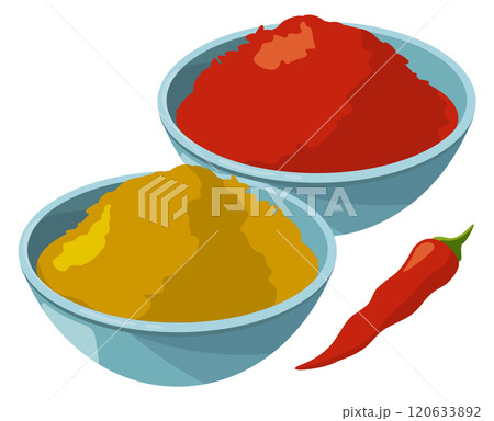 Indian spice dip sauce. Cuisine cartoon icon Indian spice dip sauce. Cuisine cartoon icon 120633892