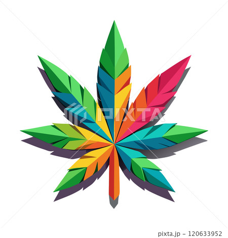 3d rendering of dynamic colorful Cannabis vector 3d rendering of dynamic colorful Cannabis vector 120633952