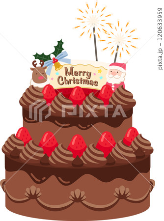 豪華なチョコレートのクリスマスケーキ 豪華なチョコレートのクリスマスケーキ 120633959