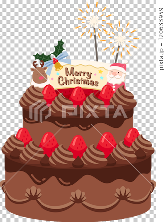 豪華なチョコレートのクリスマスケーキ 豪華なチョコレートのクリスマスケーキ 120633959