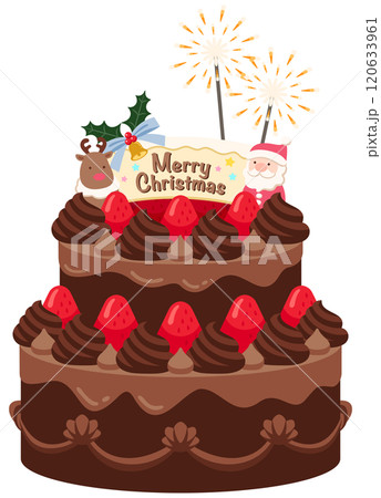 豪華なダークチョコのクリスマスケーキ 120633961