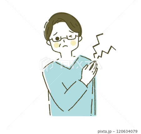 関節の痛み 肩の痛みがつらい男性 120634079