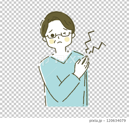 関節の痛み 肩の痛みがつらい男性 120634079
