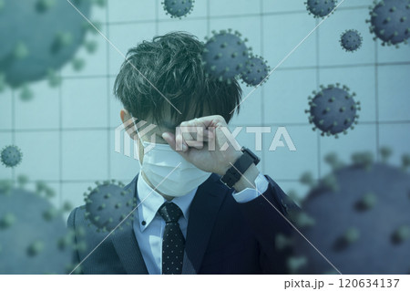 ウイルス感染イメージ　ビジネスマン 120634137