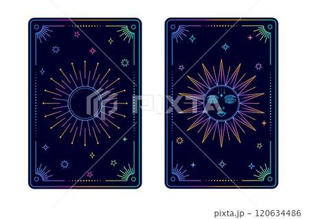Tarot card sun.  120634486