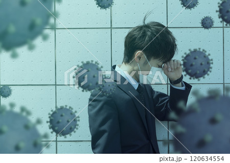ウイルス感染イメージ　ビジネスマン 120634554