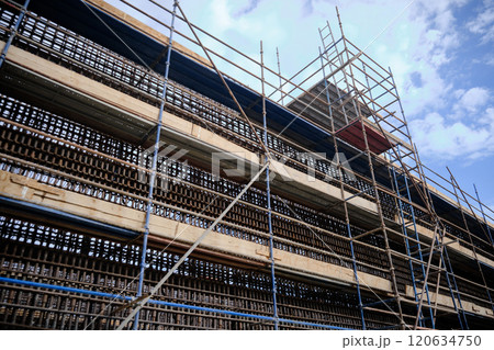 Industrial scaffoldings with stairs Industrial scaffoldings with stairs 120634750