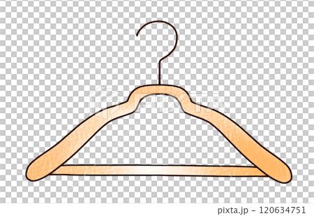 A simple, loose-fitting hanger for shirts and blouses in an analog style A simple, loose-fitting hanger for shirts and blouses in an analog style 120634751