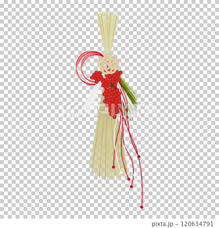 新年註繩裝飾插圖 120634791
