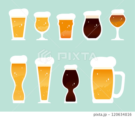 様々な種類のビール 麦酒 ビールグラス 様々な種類のビール 麦酒 ビールグラス 120634816