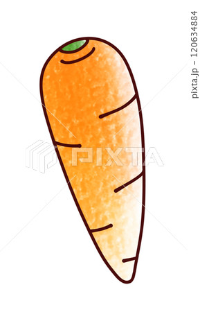 ゆるめシンプルな葉っぱのないにんじん　アナログ風 120634884