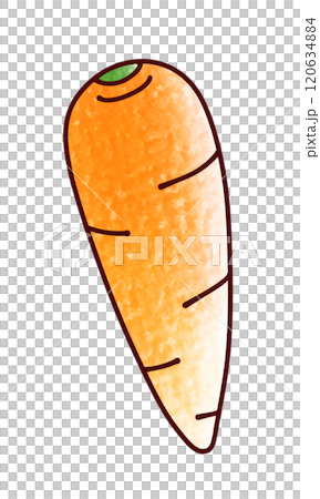 ゆるめシンプルな葉っぱのないにんじん　アナログ風 120634884