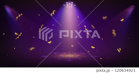 Casino spotlight stage for award hall. Movie night 120634921