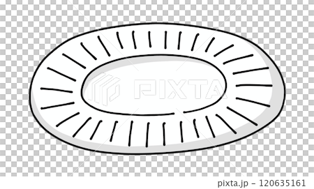 ゆるめシンプル紙皿　ベタ塗り 120635161