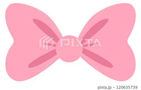 A pink bow is drawn on a white background A pink bow is drawn on a white background 120635739