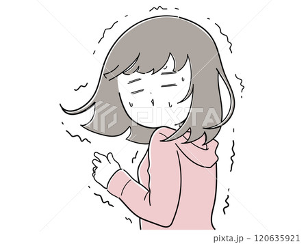 怖すぎて震えながら振り返る女子 怖すぎて震えながら振り返る女子 120635921