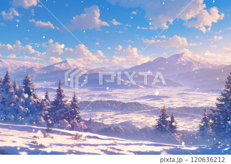 美しい雪景色 美しい雪景色 120636212