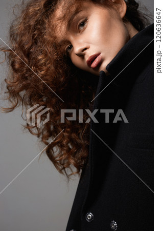 Fashion portrait of Winter style Beautiful young woman 120636647
