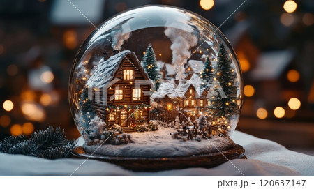 クリスマスのスノードーム 120637147