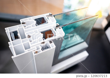 Aluminum profile of sliding door or window frame with tempered glass and insect wire screen 120637213