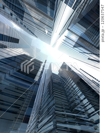 ビル街のイメージ　3Dイラストレーション 120637547