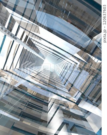 ビル街のイメージ明るめ 3Dイラストレーション ビル街のイメージ明るめ 3Dイラストレーション 120637603