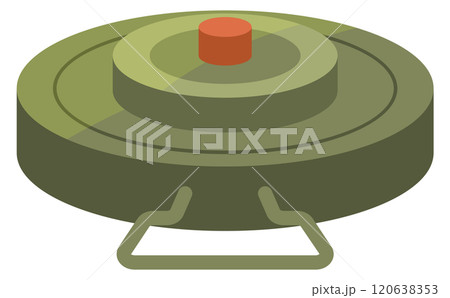 A green object with a red top 120638353