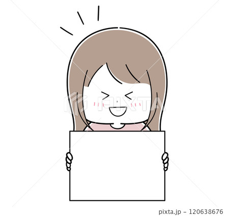 ハッピーなお知らせをする女の子 120638676