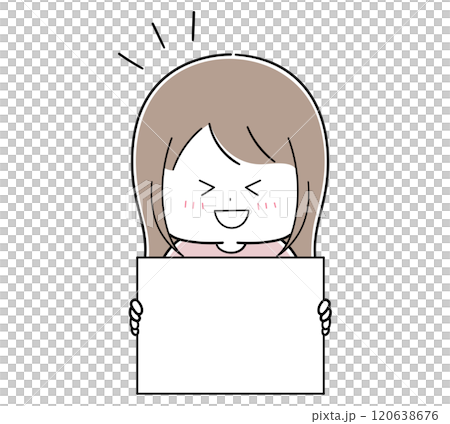 ハッピーなお知らせをする女の子 120638676