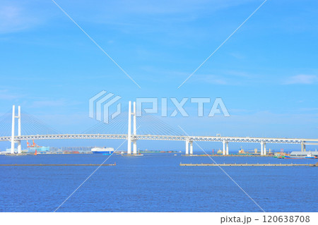 神奈川県横浜市、横浜ベイブリッジの風景 神奈川県横浜市、横浜ベイブリッジの風景 120638708