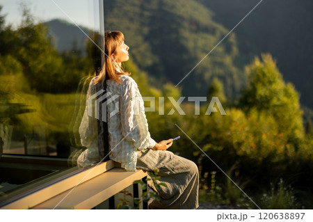 Enjoying the Morning Sun in Nature 120638897