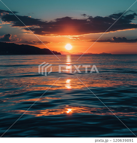 海に沈む夕日 120639891